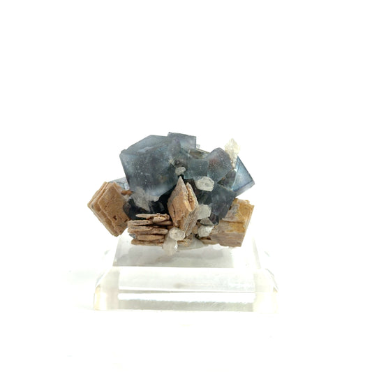 Fluorite, Orthoclase, Quartz from Okorusu Mine, Namibia