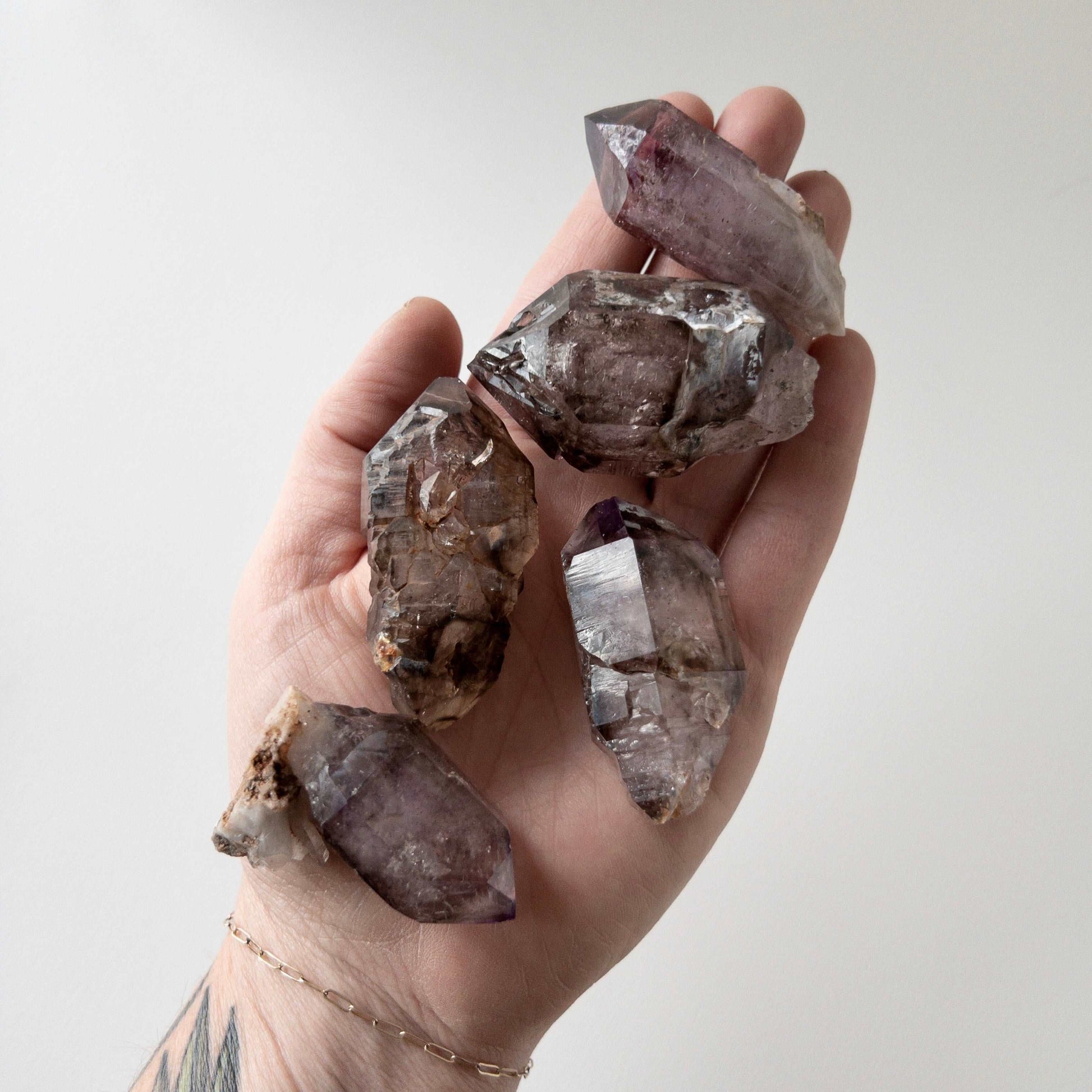 Raw Amethyst & Hematite Crystal with Inclusions